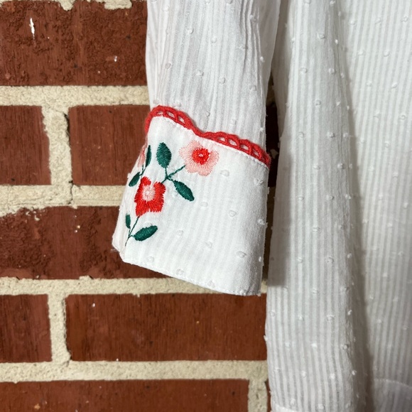 Boden White Blouse with Floral Embroidery - Picture 5 of 8